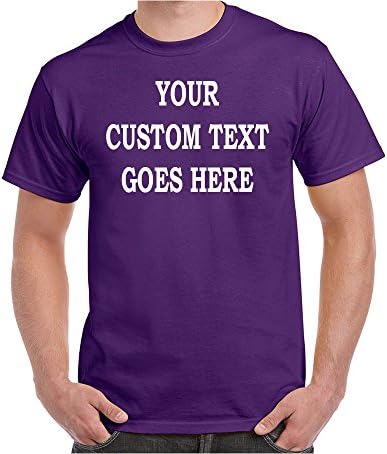 Custom T-Shirt Add Your Own Text Personalized Customized Tee Purple XL