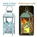 Solar Lantern Outdoor Hummingbird Blue Decor Antique Metal and Glass Construction Mission Solar Garden Lantern Indoor and Outdoor Solar Hanging Lantern Entirely Solar Powered Lantern Low Maintenance