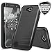 LG X Power 2 M320/LG X Power 3/LG Fiesta LTE/LG X Charge/LG Fiesta 2 Case, with TJS [Tempered Glass Screen Protector] Carbon Fiber Metallic Brush Finish Back Hard TPU Inner Layer Phone (Black)