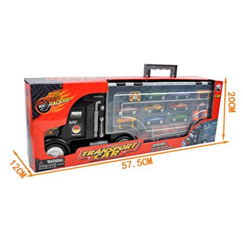 image for Moombike Transporter Car Carrier Truck Toy Set for Kids, Long Truck wi