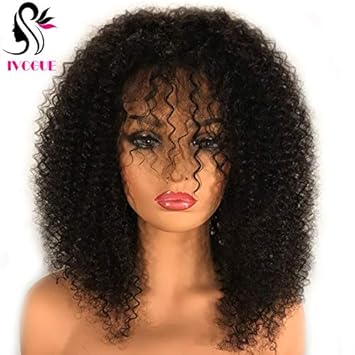 Amazon Com Afro Kinky Curly Lace Front Human Hair Wigs With
