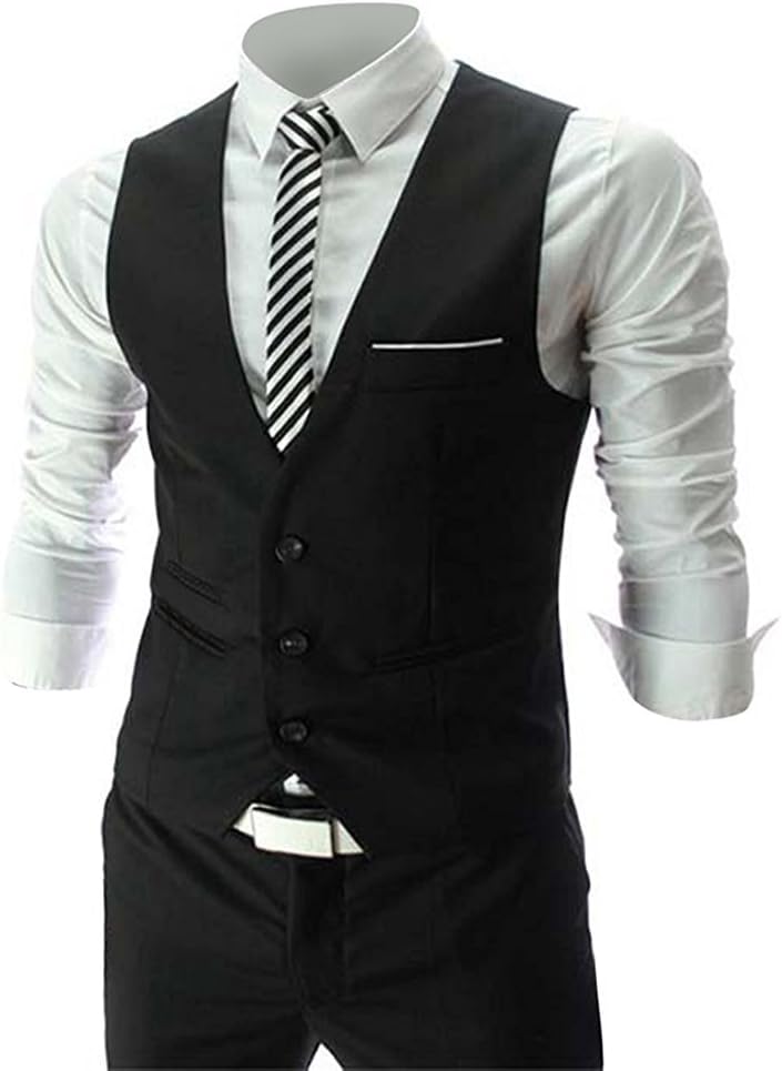 MARIR Men Vests Jacket Classic Style Slim Fit Business Waistcoat
