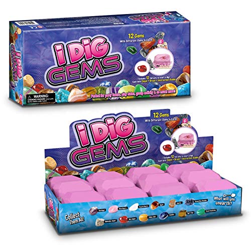 KARAZZO 12 Gemstone Dig Kits,Fairie Gemstone Excavation Science Dig Kit Archaeological Excavation Educational Toys for Kids Over 6+ Years