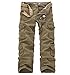 ZiuZi Mens Loose Fit Cotton Casual Military Army Cargo Camo Combat Work Pants (36, 025 Khaki)