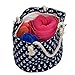 Large Cotton Beach Bag Tote ,RiscaWin Zipper Top Rope Handles Beach Bag(Navy Nauti)