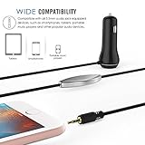 MoKo Wireless FM Transmitter, Radio Adapter Car Kit with 3.5mm Audio Plug and 2.4A USB Car Charger, for iPhone 7 / 7 Plus / 6s / 6s Plus, iPad, Samsung Galaxy Windows, iOS and Android Smartphone