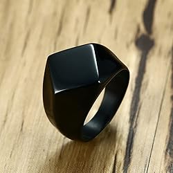 MYNENEY Stainless Steel Square Shape Signet Style