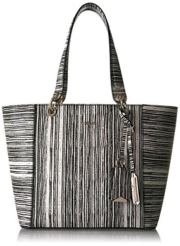 Guess kamryn python tote, black stripe