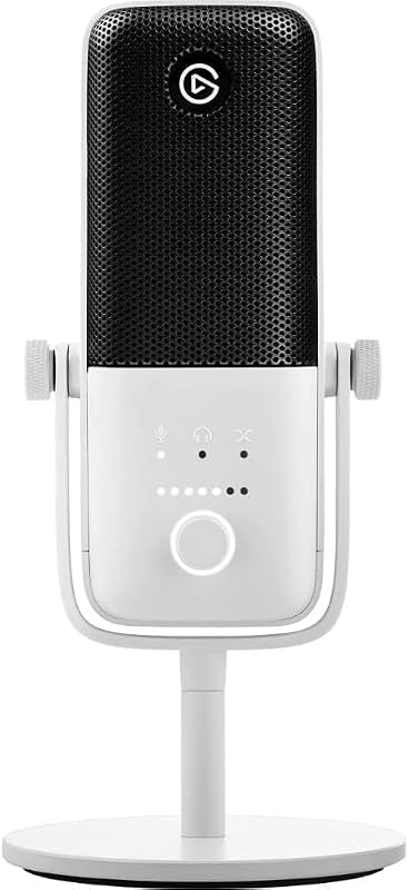 Wave:3 White, microfono condensatore USB premium per streaming, podcast, gaming e home office, software di mixaggio gratis, plug-in per effetti audio, anti-distorsione, plug ’n play, Mac, PC