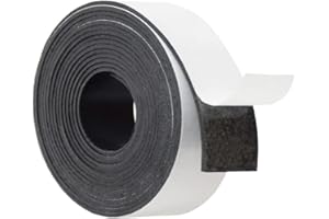 DOBTIM Neoprene Strips 1/16" Thick x 1" Wide x 10' Long, Self-Stick Non-Slip Insulation Pads, Black Rubber Padding