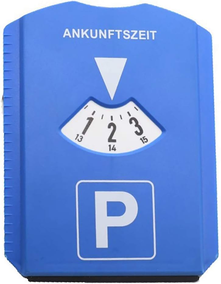 Blue Digital Parking Timer Parking Disc with Ice Scraper European Parking Clock 24 Hour Time Display Automotive for Car Winter Packing Tools and Equipment