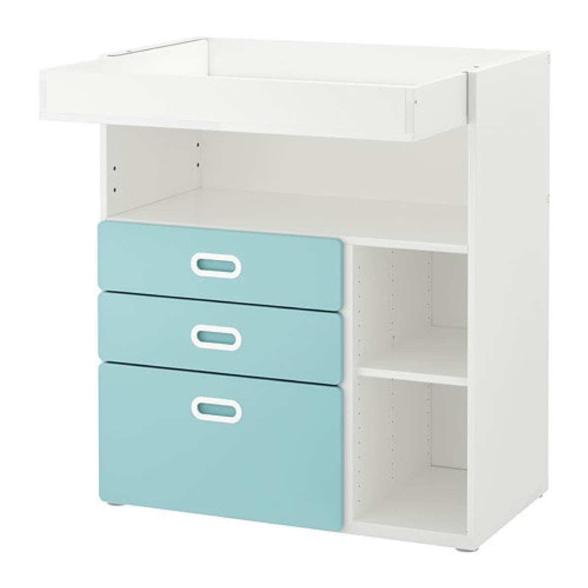 IKEA Stuva / Fritids Changing Table with Drawers White Light Blue 192.531.63 Size 35 3/8x31 1/8x40 1/8 "