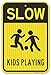 Kids at Play Sign, Slow Down Kids Playing, 12x18 Inches, 3M EGP Reflective .063 Aluminum, Fade Resistant, Made in USA