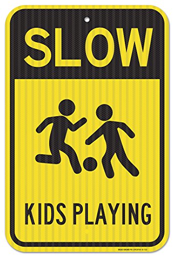 Kids at Play Sign, Slow Down Kids Playing, 12x18 Inches, 3M EGP Reflective .063 Aluminum, Fade Resistant, Made in USA - Thumbnail 6