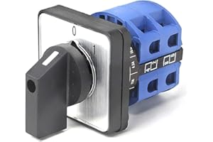 EDINSTRY 1Pcs Universal Changeover Selector Switch, Power Transfer Switch, 2 Positions 8 Terminals, LW26-25 C04/2 380V 25A Motor, Water Pump Generators, Rotary Cam Selector