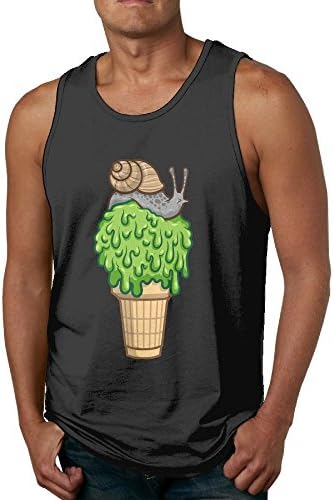 Elop Snail Cone Loose Fit Relaxed 100% Cotton Men's Tank Top T-shirt XL Black