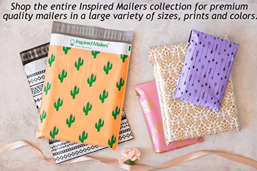Inspired Mailers - Poly Mailers 10x13 - Damask Pattern (Black) - 100 Pack - 3.15mil Unpadded Shipping Bags