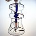 JEMQ Glass Bottle 4.84inches Twisty Tube Inside (dark blue)