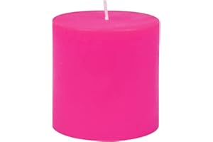 Zest Candle Pillar Candle, 3 by 3-Inch, Hot Pink