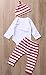 Xmas 3Pcs Set Newborn Baby Girl Boy Letters Print Top Romper+Pants+Hat Outfits Size 3-6Months/Tag70 (Red)