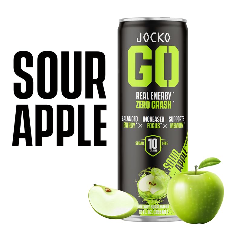 Jocko GO Energy Drink KETO, Vitamin B12, Vitamin B6, Electrolytes, L