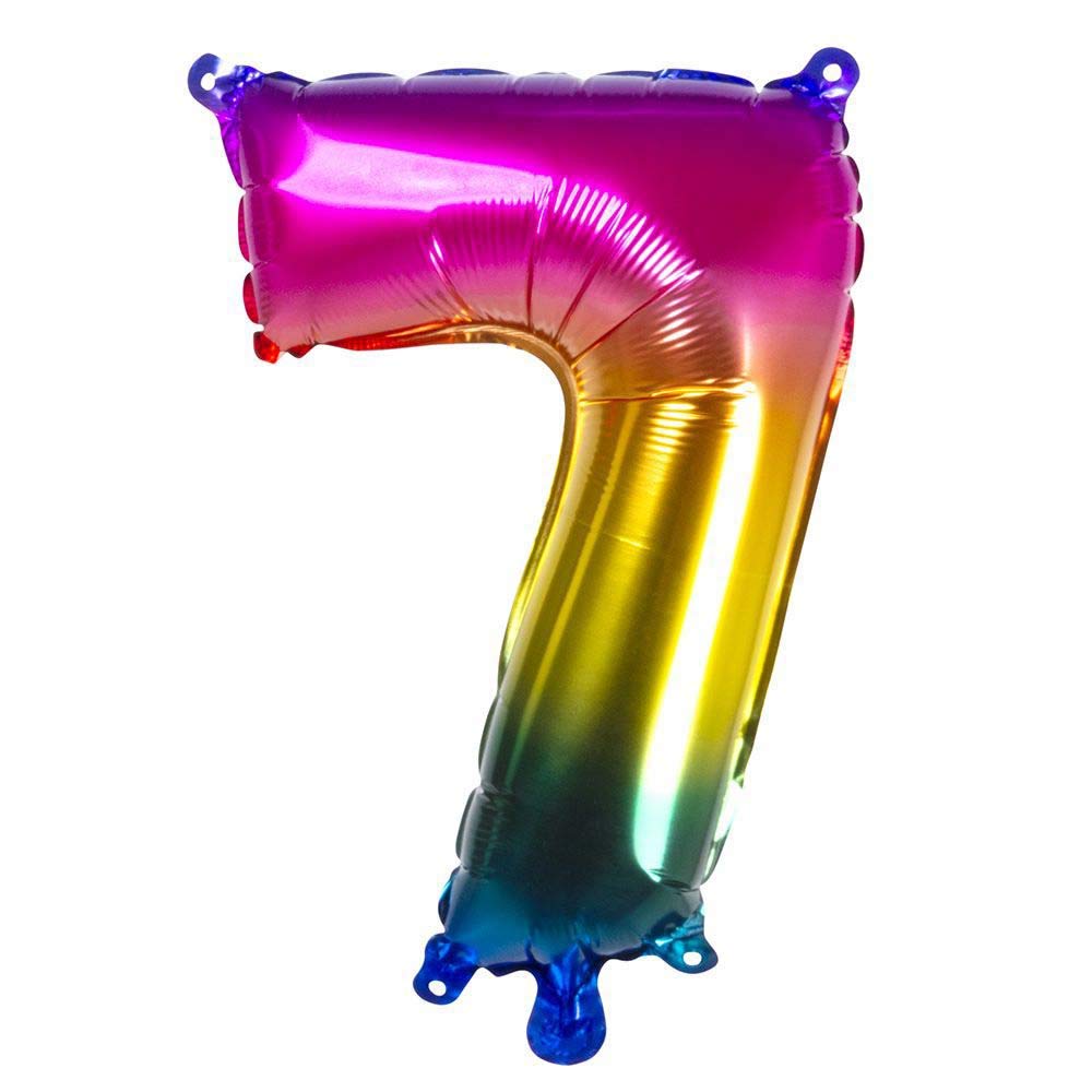 Mylar Balloon Number '7' (36 cm), Multi-Colour