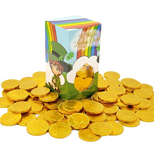 St. Patrick's Day Lucky Belgian Milk Chocolate Gold Coins, Nut Free