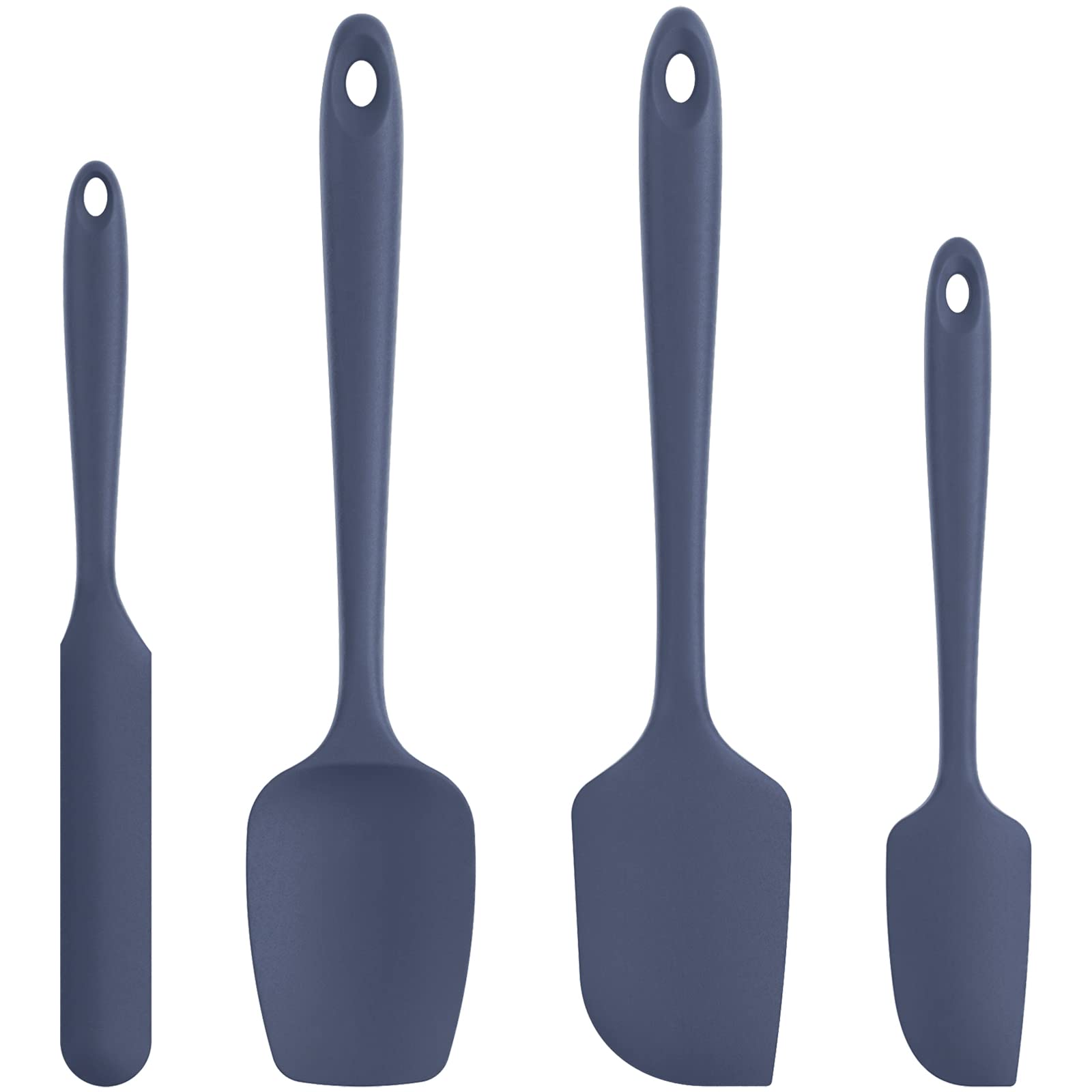 U-Taste Silicone Spatula Set of 4: 315 ℃ Heat-Resistant Flexible Food Grade Bowl Scraper, Seamless Rubber Kitchen Cooking Mixing Baking Scraping for Nonstick Cookware(Midnight Blue)