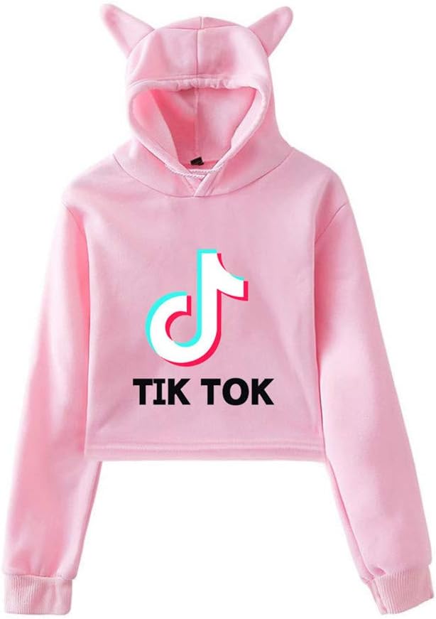 2019 Autumn Women TIK Kawaii Casual Femme Long Sleeved Short Cat Ears Tok Girl Pullovers Sweatshirts