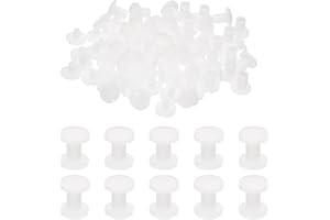PATIKIL 7mm Chicago Screws, 40 Sets Plastic Chicago Screws Slotted Head Binding Post 5.5mm OD Screw Bolts Leather Rivets Fast