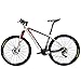 BEIOU Carbon Fiber 650B Mountain Bike 27.5-Inch 10.7kg T800 Ultralight Frame 30 Speed Shimano M6000 DEORE MTB Matte 3K CB20 (White&Red, 19-Inch)