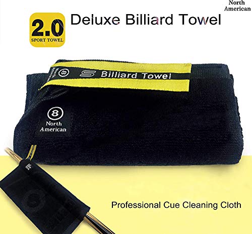 Cuppa billiards Billiard cue Towel - 100% Cotton Black 8-Ball Pool Cue Clean Towel