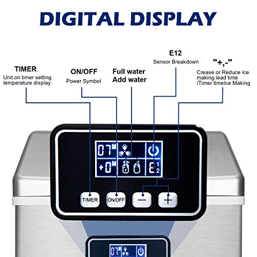 EUHOMY Countertop Ice Maker Machine, 40Lbs/24H Auto SelfCleaning, 24