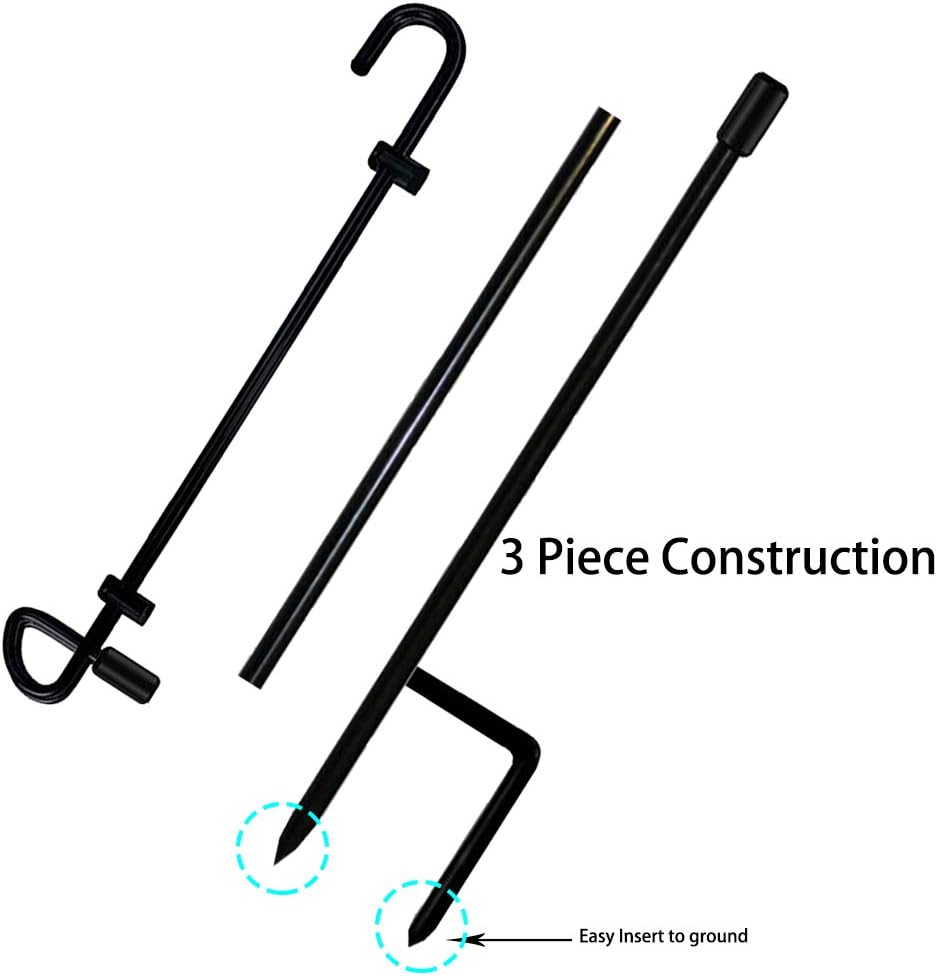 MAXZONE Garden Flag Stand Banner Flagpole, Black Wrought Iron Yard Garden Flag Pole - Holds Flags up to 12.5" in Width for Outdoor Garden Lawn : Garden & Outdoor