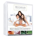 Beckham Hotel Collection Premium Mattress Encasement - Lab Tested Waterproof, Bed Bug Proof, Hypoallergenic Zippered Cover - Protects from Bed Bugs, Dust Mites and Fluids - Twin