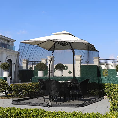 Umbrella Mosquito Netting for Patio Umbrella Canopy Curtains Polyester Netting Screen Mesh Net for Patio Umbrella Cover Net Outdoor 9FT-12FT Patio Table Umbrella Netting Bug Net for Outdoor Umbrellas Screen with Zipper Door and Adjustable R