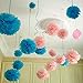 Bestface 10 Pcs DIY Tissue Paper Pom-poms Flower Ball Hanging Decoration For Party / Wedding / Xmas Home / Outdoor Decoration 6