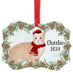 Orange Manx Cat Christmas Ornament 2024