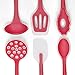 Silicone Cooking Utensils for Kitchen, Set of 6, Red, Non-stick, Plus 121 Cooking Secrets Ebook