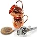Perfected Moscow Mule Copper Mugs Set of 2 100% Copper Cups - FREE DOUBLE BONUS Lime Squeezer with Bottle Cap Opener & Two Fun Wooden Coasters - Pure Solid Copper - 16 oz - Handcrafted Hammered Finish