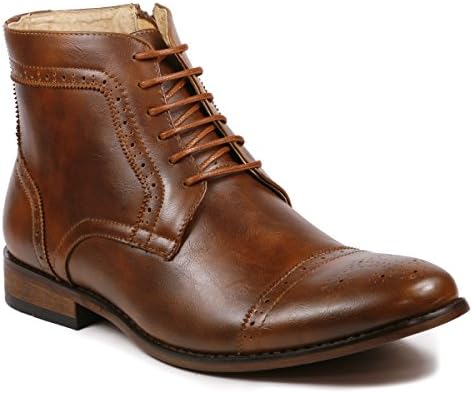 MetrocharmMC123 Men's Cap Toe Lace up Dress Casual Ankle Boot