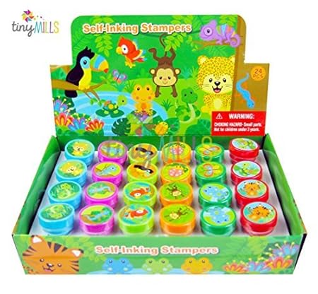 24 Pcs Rainforest Animals Stampers for Kids