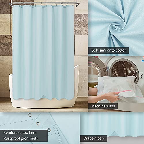 Extra Long Fabric Shower Curtain Liner Waterproof 72" x 84", Soft