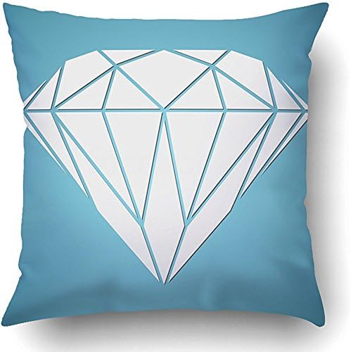 Throw Pillow Covers Blue Bling Abstract Diamond White Value Graphic Origami Tattoo Salon Spa Drawing Polyester 18 X 18 Inch Square Hidden Zipper Decorative Pillowcase