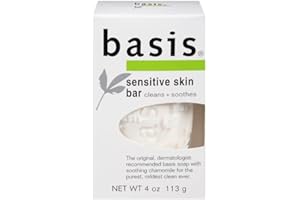 VXOYO Basis Sensitive Skin Cleansing Bar, 4 oz (Quantity of 6)