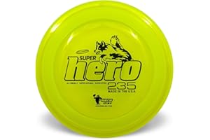 Hero Disc USA Superhero 235 K9 Candy Plastic Dog Disc, Outdoor Dog Toy and Pet Disc, Puncture Resistant Dog Flying Disc (Yellow)