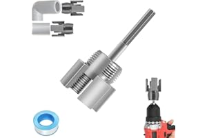 PIHJFEWA Integrated Internal & External Pipe Threading Tool Dies for 3/4" Pipe Sizes,Dual-Function Electric Drill Compatible 2 in 1 Pvc Pipe Thread Cutting Tool for Home Repair(1Pcs*3/4")