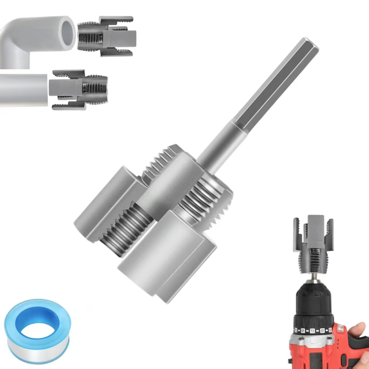 PIHJFEWA Integrated Internal & External Pipe Threading Tool Dies for 3/ ...