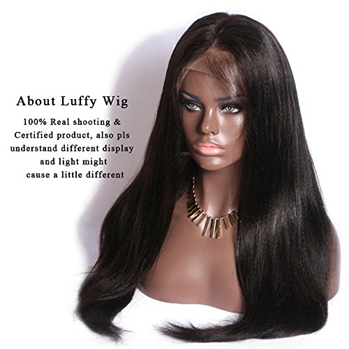 Amazon Com Luffywig Pre Plucked Lace Front Wig Yaki Straight Lace Front Human Hair Wigs 6inch Deep Parting With Baby Hair For Black Women Brazilian Remy 20 Inch Beauty