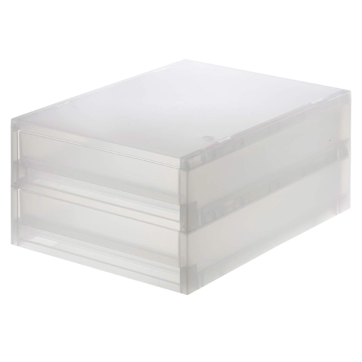 MUJIKGA55A6S Storage Case, 2 Drawer, Semi-Transparent